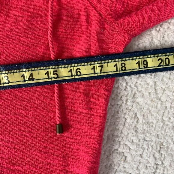 Ann Taylor LOFT Knitted Tie V-Neck Quarter Sleeve 3/4 Blouse Top Pink Small - Picture 7 of 9